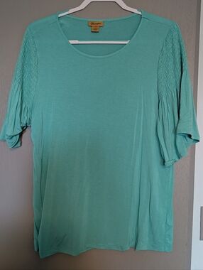 Wrangler Women's Aqua Short Sleeve Knit Top